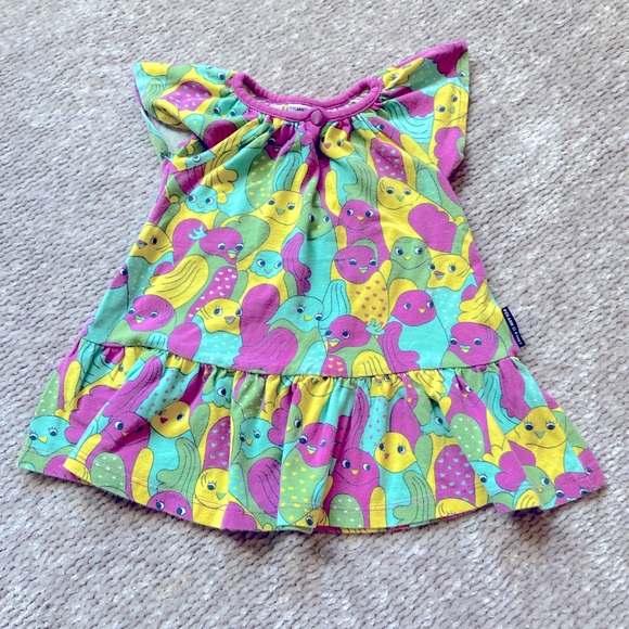Polarn O. Pyret Other - Polarn O. Pyret Bird Print Dress, Whimsical, Playful, Swedish Designer, 9-12m